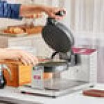 Estella WBMX1A Belgian Waffle Maker with Waffle Cone Plate - 120V, 1,340W