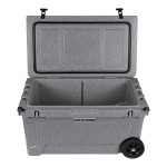 CaterGator CG65SPGW Gray 65 Qt. Mobile Rotomolded Outdoor Cooler / Ice Chest