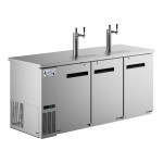 Avantco UDD-378-HC-S Stainless Steel Kegerator / Beer Dispenser with 2 Double Tap Towers - (3) 1/2 Keg Capacity