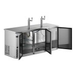 Avantco UDD-378-HC-S Stainless Steel Kegerator / Beer Dispenser with 2 Double Tap Towers - (3) 1/2 Keg Capacity