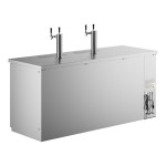 Avantco UDD-378-HC-S Stainless Steel Kegerator / Beer Dispenser with 2 Double Tap Towers - (3) 1/2 Keg Capacity