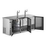 Avantco UDD-378-HC-S Stainless Steel Kegerator / Beer Dispenser with 2 Double Tap Towers - (3) 1/2 Keg Capacity