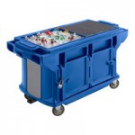 Cambro VBRU6186 Navy Blue 6' Versa Ultra Food / Salad Bar with Storage and Standard Casters