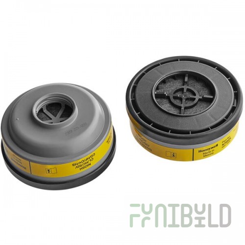 Honeywell N-Series Yellow Organic Vapor / Acid Gas Cartridge N75003L - 2/Pack