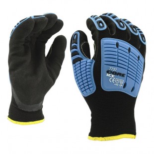 Cordova OGRE Ice Black 13 Gauge Thermal Polyester Food-Safe Gloves with Black Sandy Nitrile Palm Coating and TPR Reinforcements - Extra Large Cordova OGRE Ice Black 13 Gauge Thermal Polyester Food-Safe Gloves with Black Sandy Nitrile Palm Coating and TPR Reinforcements - Extra Large