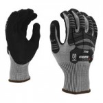 Cordova OGRE Ice Black 13 Gauge Thermal Polyester Food-Safe Gloves with Black Sandy Nitrile Palm Coating and TPR Reinforcements - Extra Large