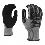 Cordova OGRE Ice Black 13 Gauge Thermal Polyester Food-Safe Gloves with Black Sandy Nitrile Palm Coating and TPR Reinforcements - Extra Large