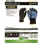 Cordova OGRE Ice Black 13 Gauge Thermal Polyester Food-Safe Gloves with Black Sandy Nitrile Palm Coating and TPR Reinforcements - Extra Large