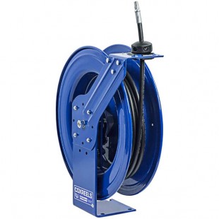 Coxreels HP-N-350 Spring Rewind Heavy-Duty Grease and Hydraulic Oil Hose Reel with (1) High Pressure 3/8