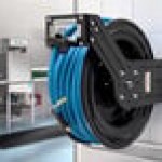 Regency Open Powder-Coated Steel Air / Water Hose Reel with 100' x 3/8