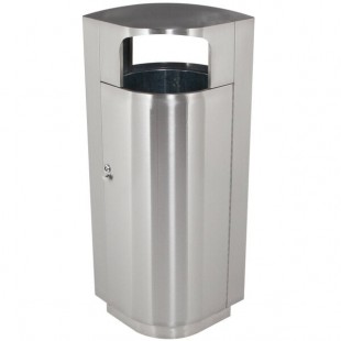 Commercial Zone 782029 Leafview 20 Gallon Oval Stainless Steel Trash Can