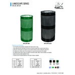 Ex-Cell Kaiser WR-22R BLACK Landscape Series 20 Gallon Round Black Gloss Perforated Trash Can