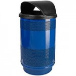 Witt Industries SC35P-01-SS-DT Standard Series 35 Gallon Perforated Stainless Steel Outdoor Trash Can with Push Door Dome Top Lid Witt Industries SC35P-01-SS-DT Standard Series 35 Gallon Perforated Stainless Steel Outdoor Trash Can with Push Door Dome Top Lid