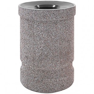 Wausau Tile TF1135 39 Gallon Concrete Round Trash Can with Aluminum Funnel Top Wausau Tile TF1135 39 Gallon Concrete Round Trash Can with Aluminum Funnel Top