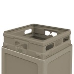 Commercial Zone 73290299 PolyTec 42 Gallon Square Beige Trash Can and Dome Lid Set