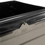 Commercial Zone 73290299 PolyTec 42 Gallon Square Beige Trash Can and Dome Lid Set