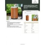 Lancaster Table & Seating 17 Gallon Steel / Wood Composite Round Decorative Outdoor Trash Can with Open Lid