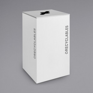 Ex-Cell Kaiser RC-KD36-R BT-WHT Black Tie Kaleidoscope White Gloss Square 36 Gallon Recyclables Receptacle Ex-Cell Kaiser RC-KD36-R BT-WHT Black Tie Kaleidoscope White Gloss Square 36 Gallon Recyclables Receptacle