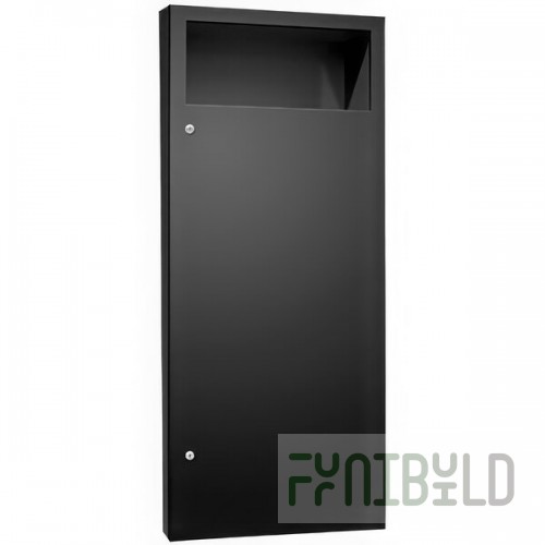 American Specialties, Inc. Simplicity 10-6474-41PC 12 Gallon Matte Black Recessed Trash Can