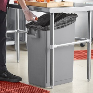 Lavex 92 Qt. / 23 Gallon Gray Rectangular Under-Counter Trash Can