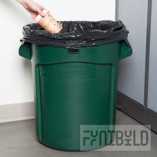 Rubbermaid® FG262000DGRN BRUTE 20 Gallon Green Round Trash Can