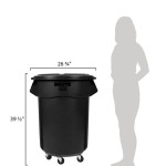 Rubbermaid® BRUTE 55 Gallon Black Executive Round Trash Can with Lid and Dolly Rubbermaid® BRUTE 55 Gallon Black Executive Round Trash Can with Lid and Dolly