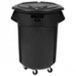 Rubbermaid® BRUTE 55 Gallon Black Executive Round Trash Can with Lid and Dolly Rubbermaid® BRUTE 55 Gallon Black Executive Round Trash Can with Lid and Dolly