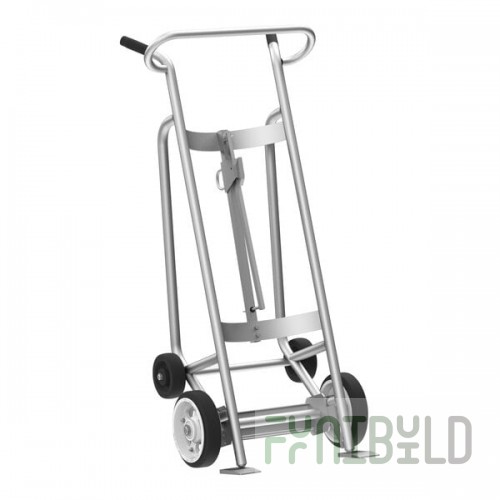 Valley Craft 1,000 lb. 4-Wheel Aluminum Drum Truck with Brakes and Solid Rubber Wheels F83210A7