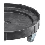 Lavex 550 lb. Gray Heavy-Duty 30 and 55 Gallon Drum / Trash Can Dolly