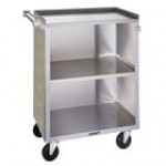 Lakeside 810B 3 Shelf Medium Duty Stainless Steel Utility Cart with Enclosed Base and Black Finish - 16 7/8 Lakeside 810B 3 Shelf Medium Duty Stainless Steel Utility Cart with Enclosed Base and Black Finish - 16 7/8