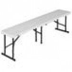 Lifetime 80503 Pearl 5' Bi-Fold Bench with Gray Powder Coated Steel Frame Lifetime 80503 Pearl 5' Bi-Fold Bench with Gray Powder Coated Steel Frame