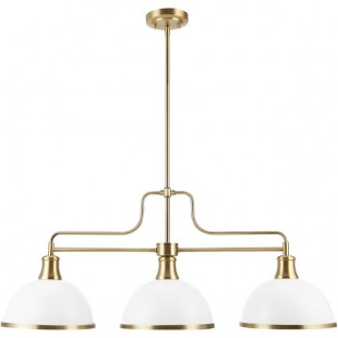 Globe Modern Glam Matte White / Matte Brass Chandelier - 120V, 60W Globe Modern Glam Matte White / Matte Brass Chandelier - 120V, 60W