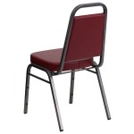 Flash Furniture FD-BHF-1-SILVERVEIN-BY-GG Hercules Burgundy Vinyl Trapezoidal Back Stackable Banquet Chair with Silver Vein Frame and 2 1/2