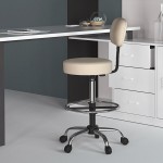 Boss B16245-BG Caressoft Beige Vinyl Medical / Drafting Stool with Back Cushion Boss B16245-BG Caressoft Beige Vinyl Medical / Drafting Stool with Back Cushion