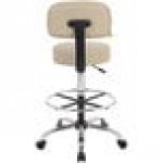 Boss B16245-BG Caressoft Beige Vinyl Medical / Drafting Stool with Back Cushion Boss B16245-BG Caressoft Beige Vinyl Medical / Drafting Stool with Back Cushion