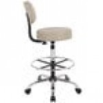 Boss B16245-BG Caressoft Beige Vinyl Medical / Drafting Stool with Back Cushion Boss B16245-BG Caressoft Beige Vinyl Medical / Drafting Stool with Back Cushion