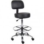 Boss B16245-BG Caressoft Beige Vinyl Medical / Drafting Stool with Back Cushion Boss B16245-BG Caressoft Beige Vinyl Medical / Drafting Stool with Back Cushion
