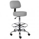 Boss B16245-BG Caressoft Beige Vinyl Medical / Drafting Stool with Back Cushion Boss B16245-BG Caressoft Beige Vinyl Medical / Drafting Stool with Back Cushion