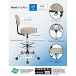 Boss B16245-BG Caressoft Beige Vinyl Medical / Drafting Stool with Back Cushion Boss B16245-BG Caressoft Beige Vinyl Medical / Drafting Stool with Back Cushion