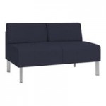 Lesro Luxe Lounge Series Open House Navy Fabric Bariatric Guest Arm Chair with Steel Legs Lesro Luxe Lounge Series Open House Navy Fabric Bariatric Guest Arm Chair with Steel Legs