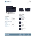 Lesro Luxe Lounge Series Open House Navy Fabric Bariatric Guest Arm Chair with Steel Legs Lesro Luxe Lounge Series Open House Navy Fabric Bariatric Guest Arm Chair with Steel Legs