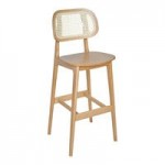 BFM Seating Emma Dark Walnut Side Chair with Cane Back and Veneer Wood Seat