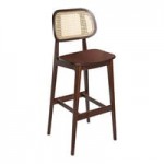 BFM Seating Emma Dark Walnut Side Chair with Cane Back and Veneer Wood Seat