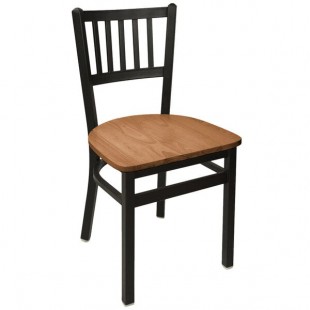 BFM Seating Troy Sand Black Steel Side Chair with Autumn Ash Wooden Seat BFM Seating Troy Sand Black Steel Side Chair with Autumn Ash Wooden Seat