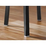 Lancaster Table & Seating Boomerang Black Finish Chair with Navy Vinyl Seat and Antique Walnut Wood Back - Unassembled