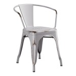 Lancaster Table & Seating Alloy Distressed Nickel Gray Outdoor Arm Chair