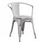 Lancaster Table & Seating Alloy Distressed Nickel Gray Outdoor Arm Chair