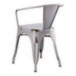 Lancaster Table & Seating Alloy Distressed Nickel Gray Outdoor Arm Chair