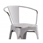 Lancaster Table & Seating Alloy Distressed Nickel Gray Outdoor Arm Chair