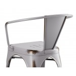 Lancaster Table & Seating Alloy Distressed Nickel Gray Outdoor Arm Chair